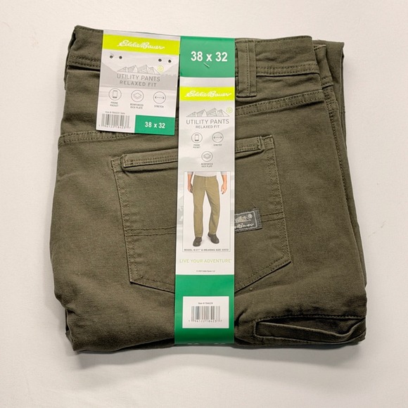 Eddie Bauer Other - Eddie Bauer Mens Relaxed Fit Utility Pants Slate Green 38x32 Stretch 1566224 NEW